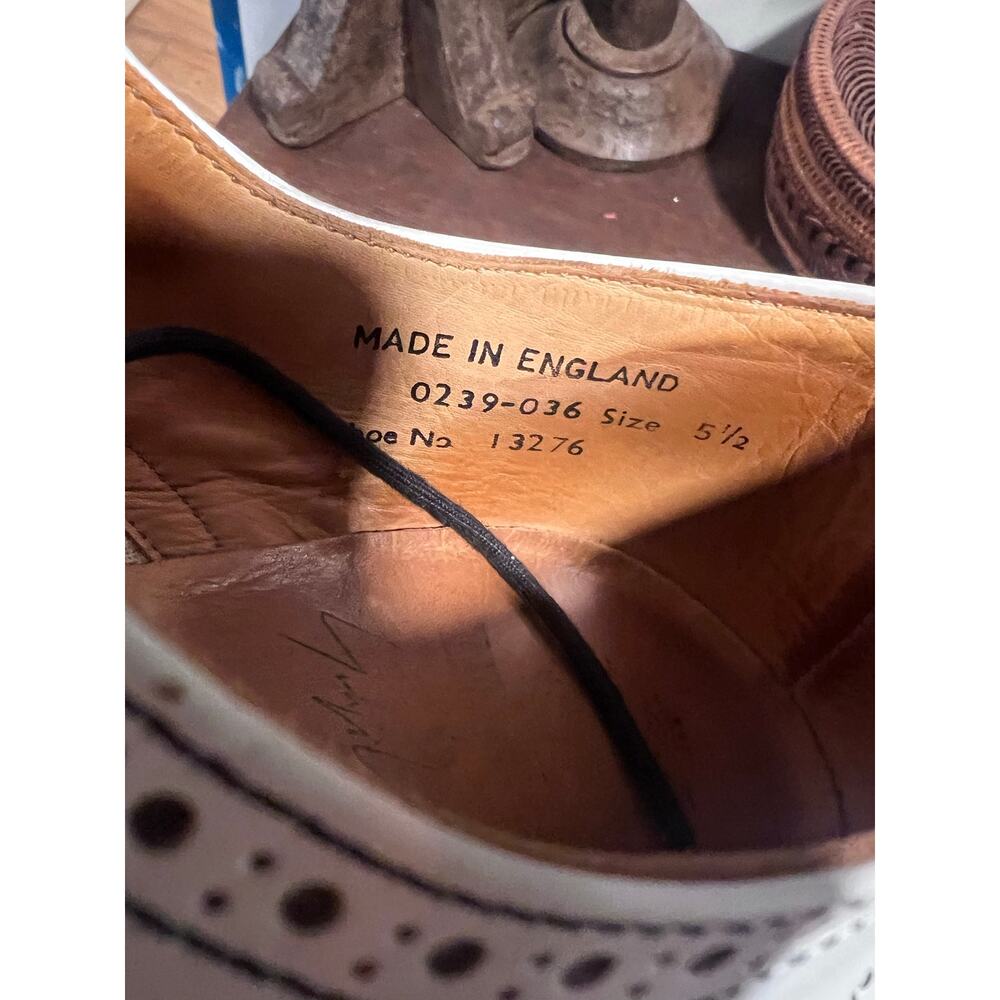 Yohji Yamamoto x George Cox White Leather Brogue Derby Shoes Made in England 8.5 - Picture 11 of 11